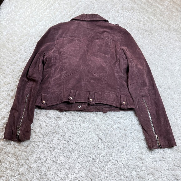 Blank NYC Suede Moto Jacket Women's Medium Plum Purple Biker Leather Grunge - Picture 2 of 9